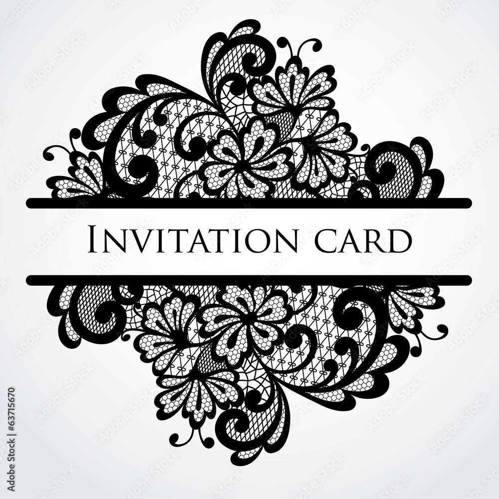 Wall mural vector lace card