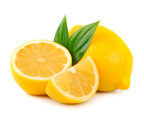 Lemon with leaves