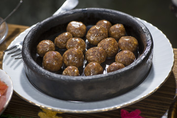 Meatball cooked in casserole