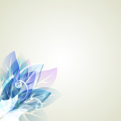 Fototapeta na wymiar Abstract artistic Background with blue floral element