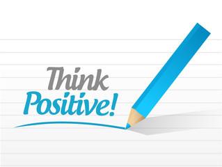 think positive message illustration design