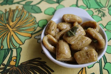 Homemade gnocchi with whole wheat flour