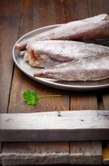 Cooking from frozen: frozen fish on a tray