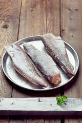 Cooking from frozen: frozen fish on a tray
