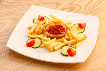 French Fries with ketchup