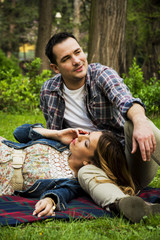 Young couple in park