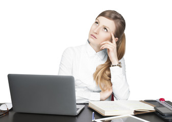 Business woman in office at the table