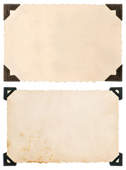 old photo card with corner isolated on white