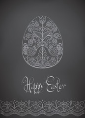 Easter folk ornament egg hand-drawn typography