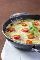 Omelette in pan