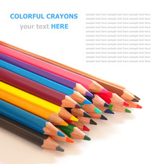Fototapeta premium Color pencils (crayons) isolated on white background