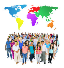 Fototapeta premium Large multi-ethnic group of world people