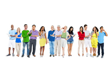Obraz premium Diverse Multi-Ethnic People Social Networking