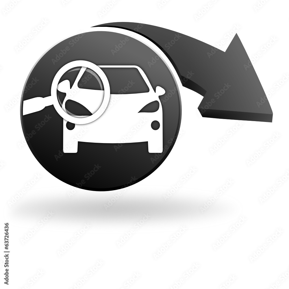 Poster sécurité voiture sur symbole noir