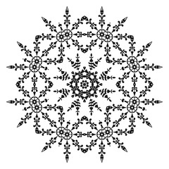 Pattern of snowflakes, contours