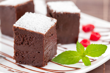 sweet brownies or chocolate fancy cakes