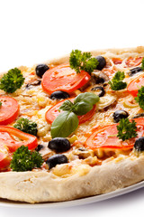 Pizza on white background