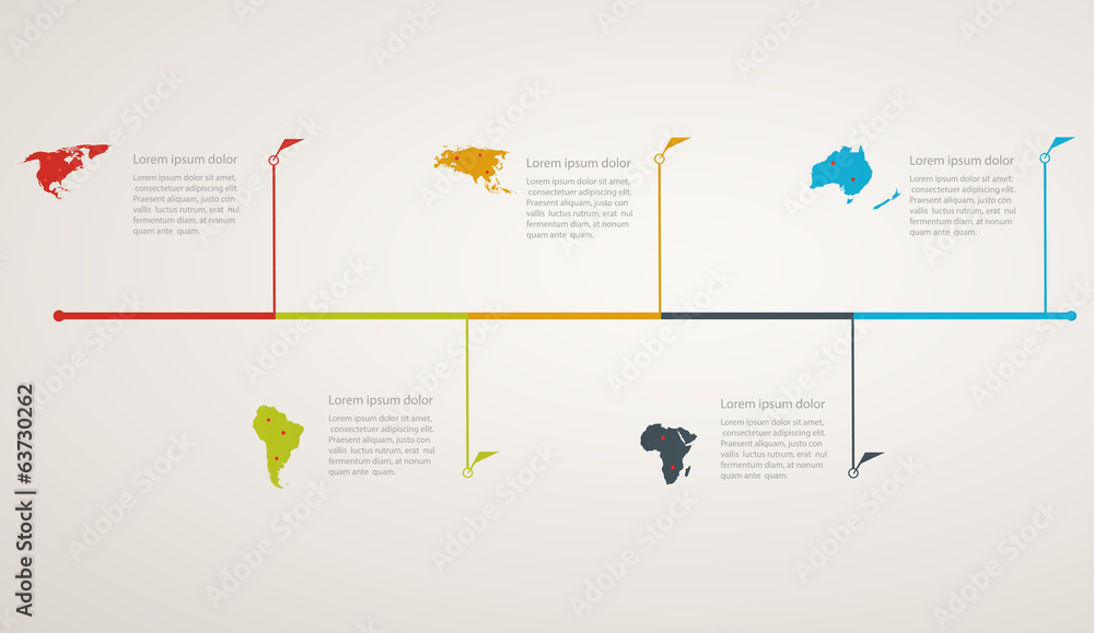 Poster structure timeline with world map
