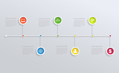 Structure timeline with business icons