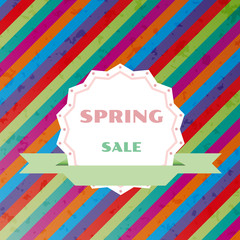 spring sale colorful retro vector background