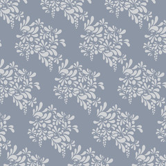 Grey floral pattern. Endless background