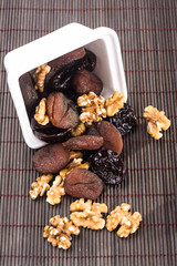 Dried apricots and plums
