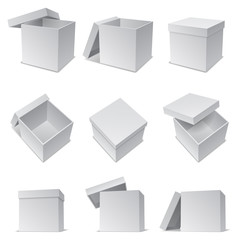 White boxes.