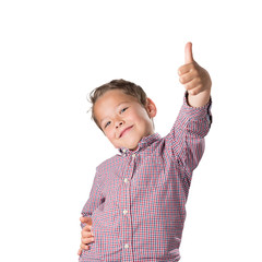 Lucky Boy thumb up, isolated