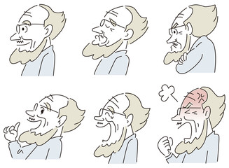 Naklejka premium おじいさんの横顔アイコン