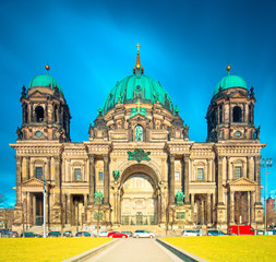 Fototapeta na wymiar Berlin Cathedral (Berliner Dom) panorama in Berlin City