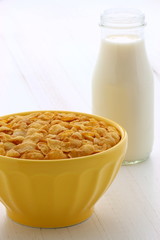 Healthy corn flakes breakfast