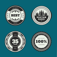 Set of retro badges. Vintage Round icons. Vector collection.