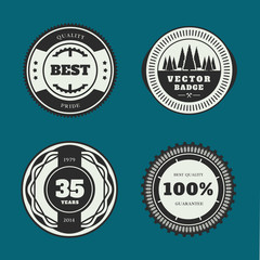 Obraz premium Set of retro badges. Vintage Round icons. Vector collection.