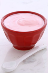 Fresh strawberry yogurt