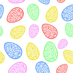 Seamless pattern with easter eggs