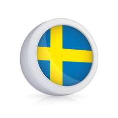 Fototapeta premium Icon with flag of Sweeden.