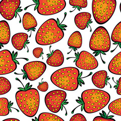 red strawberry seamless pattern