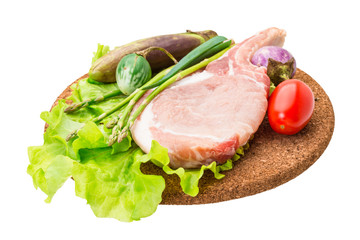 Raw t-bone steak