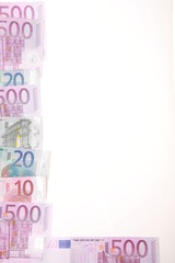 geld auf weißem untergrund