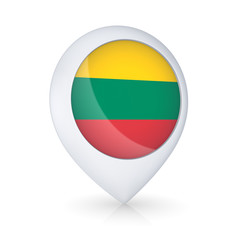 GPS icon with flag of Lithuania.