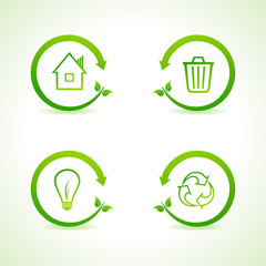 Set of eco icons stock vector