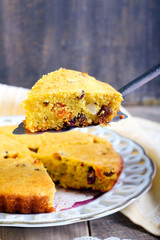 cornmeal dried fruit cake