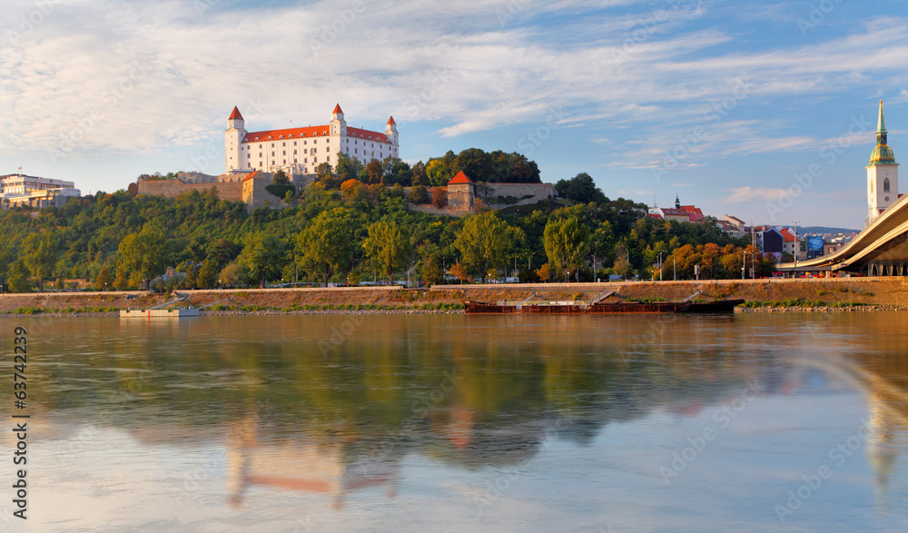 Wall mural Bratislava castle at evening, Slovakia