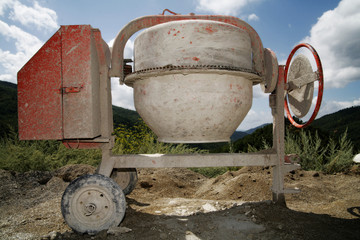 betonmischer auf boden