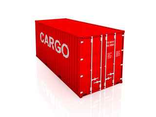 Red container.