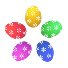 Colorful Easter Eggs isolated on white