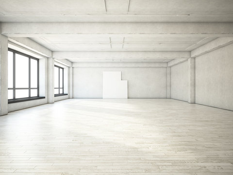 Bright loft and two blank posters