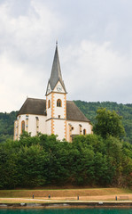 Fototapeta na wymiar Resort Maria Worth. Church of St. Primus and Felician. Austria