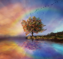 Landscape with rainbow