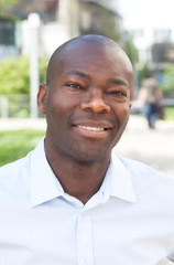 Portrait of an african man outside